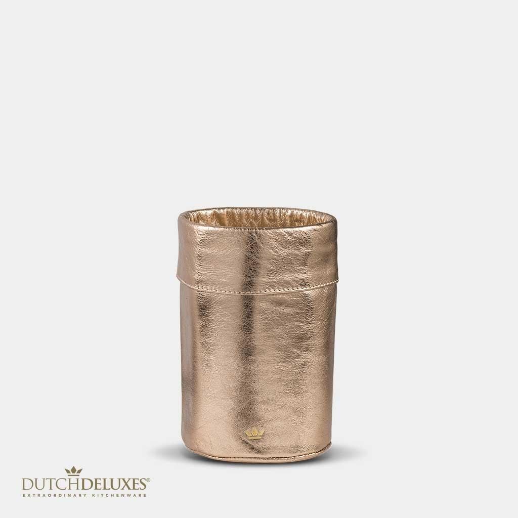 Dutchdeluxes - Luxus - Vollnarbenleder - Weinkühler - 18,5 x 12 cm - Anti-Rutsch - Perlmuttrose