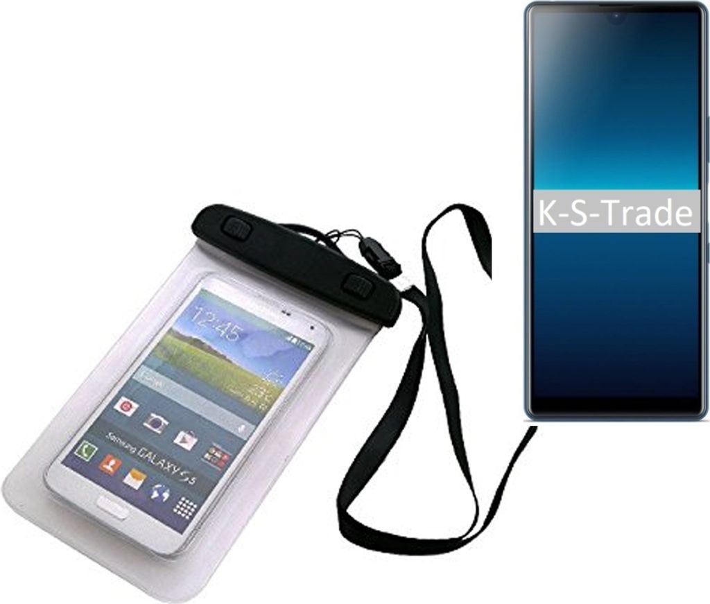 K-S-Trade Schutz Hülle Handy Hülle Kompatibel mit Sony Xperia L4 Beach Bag wasserdicht 16cm x 10cm Schutzhülle Staub Sand Flachwasser Beachbag Case