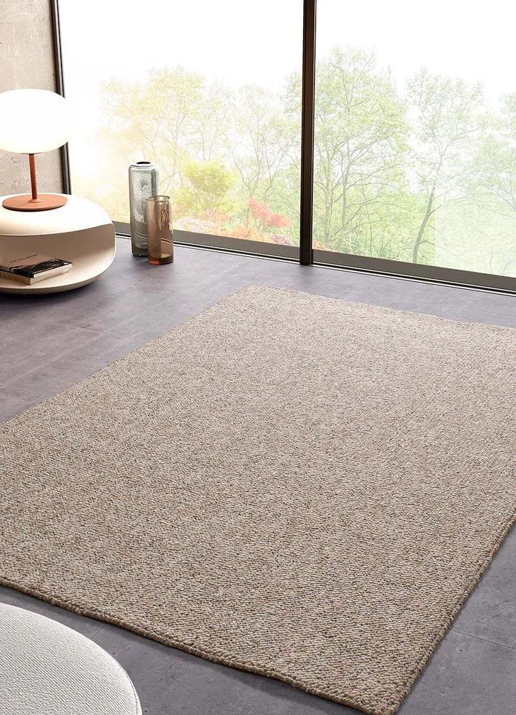 ATTICGO Kurzflorteppich PETRA Einfarbiger in Creme, 80x150 cm