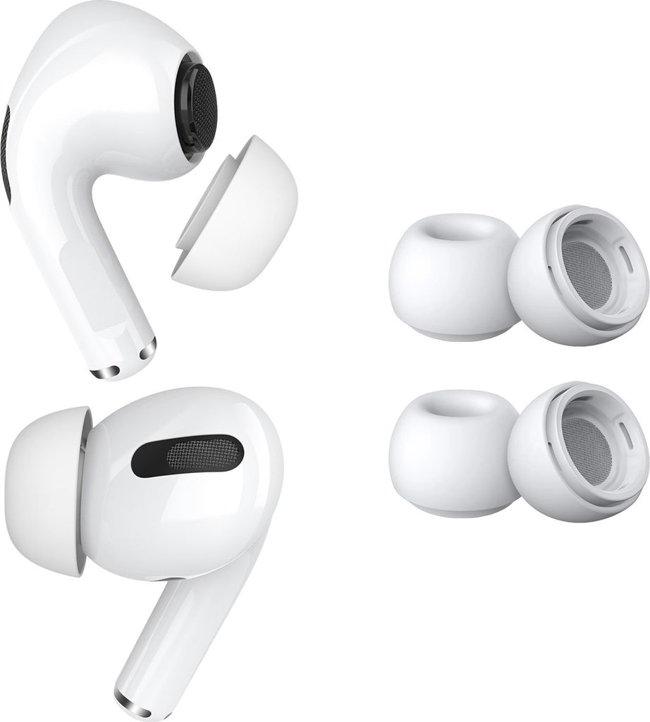 MMOBIEL 2 Paar Ersatz-Ohrstöpsel für AirPods Pro - Silikon Ohrstöpsel Spitzen XS - Weiß