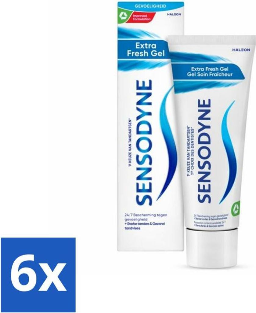 Sensodyne Zahnpasta Extra Fresh Gel Erfrischend 75 ml - Vorteilspack - 6 Stücke