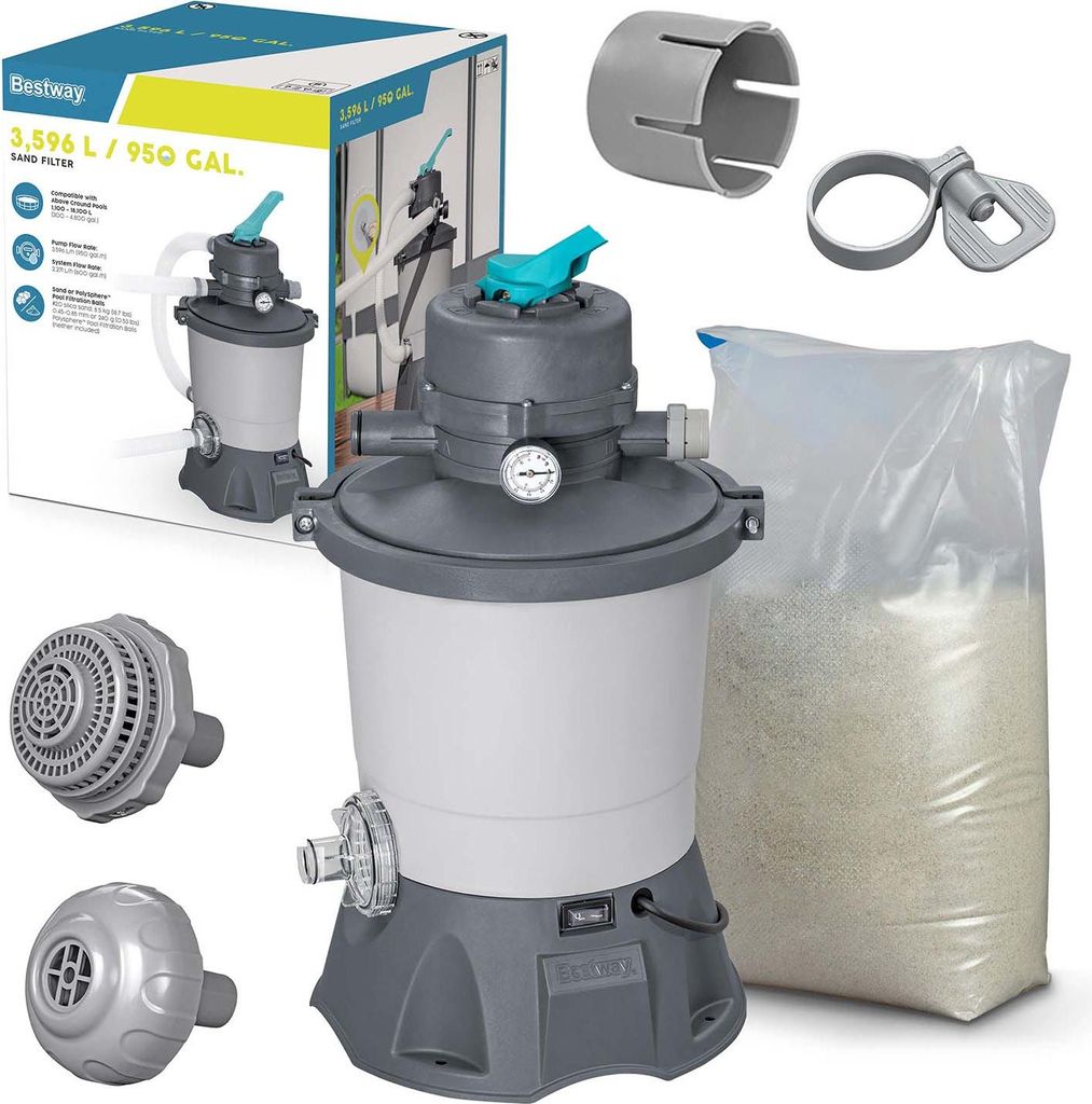 Pompe à sable 3596 l/h + sable 25 kg Bestway Image du produit 