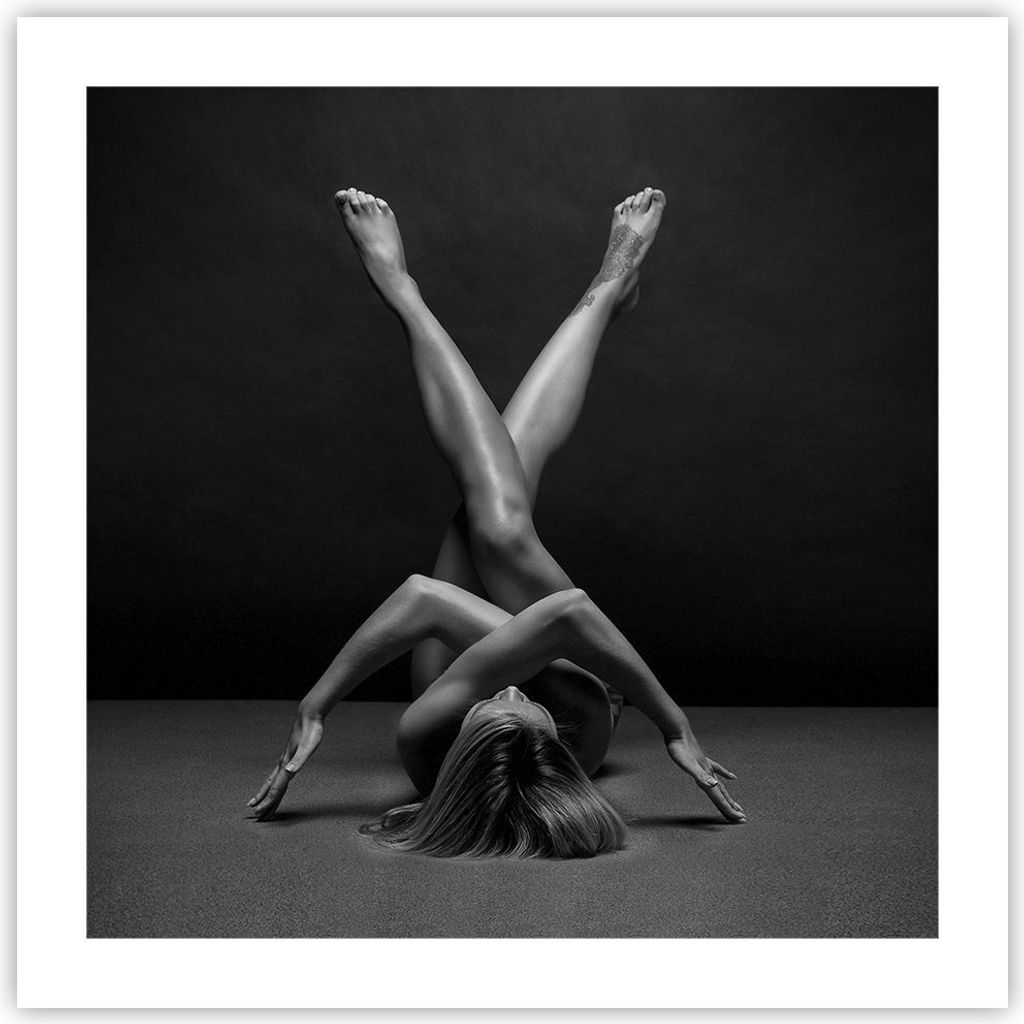 Poster - Poster ohne Rahmen - Frau Gymnastik Yoga - 50x50 cm - Wand Bild - Wanddeko - Wandbilder - Kunstposter - Wandposter - Bilder - Kunstdruck -...