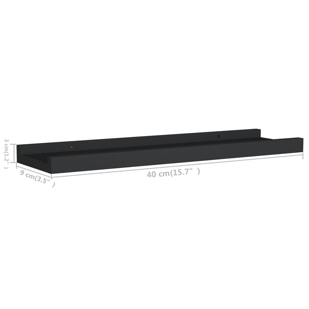 vidaXL Bilderleisten 2 Stk. Schwarz 40x9x3 cm MDF Produktbild 2