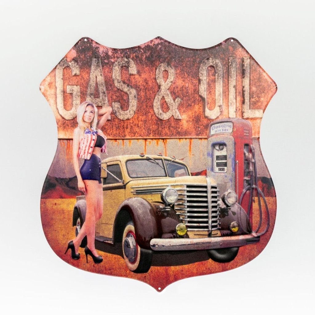 Metallplatte ZEP PRATT 42,5 x 40 x 0,5 cm Stil Gas & Oil