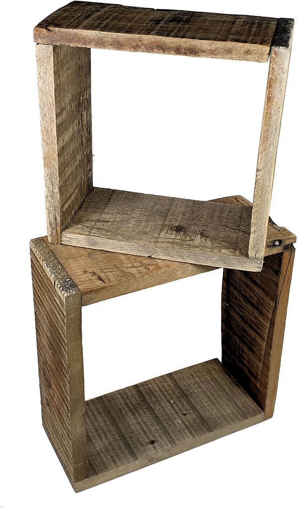 Deko Würfel 2er Set aus altem Holz - ca. 23 und 28 cm
