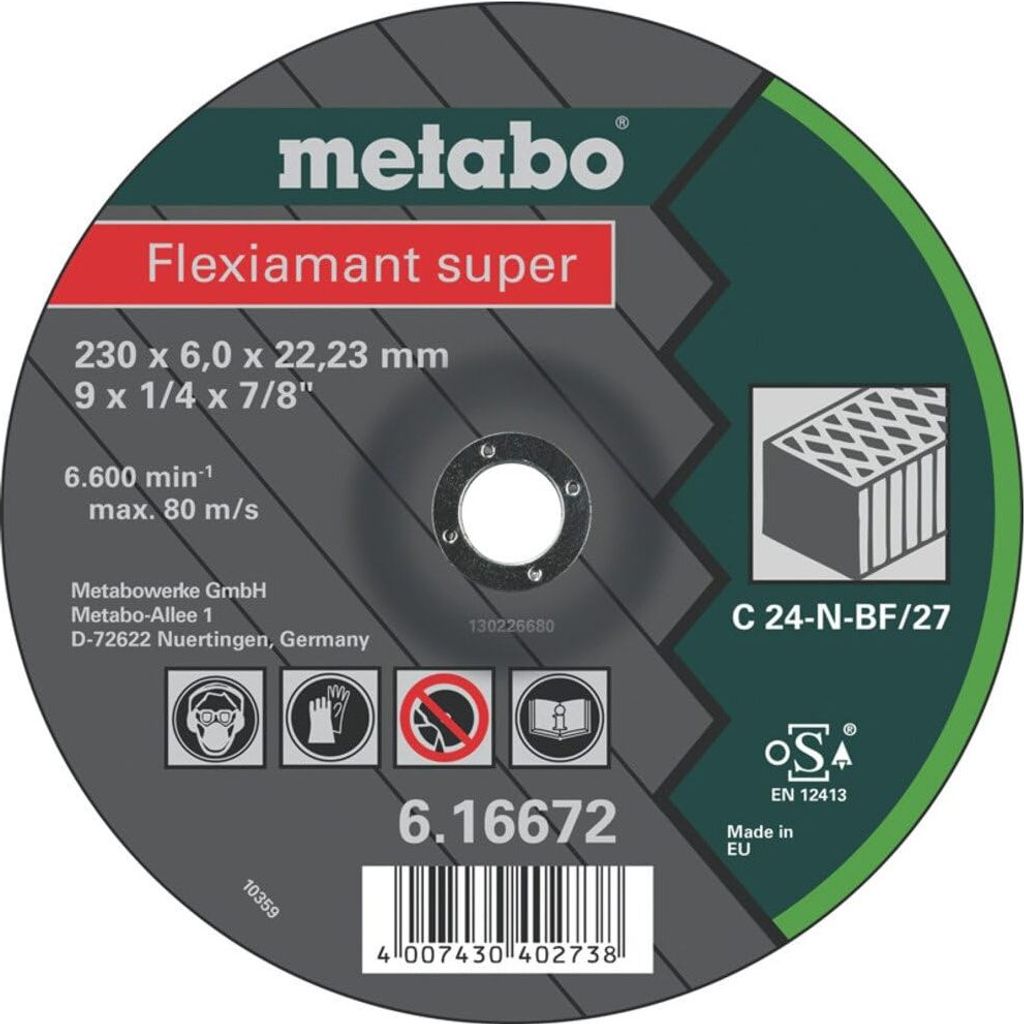 Metabo Flexiamant super 125x6,0x22,23 Stein, Schruppscheibe, gekröpfte Ausführung 25 Stk