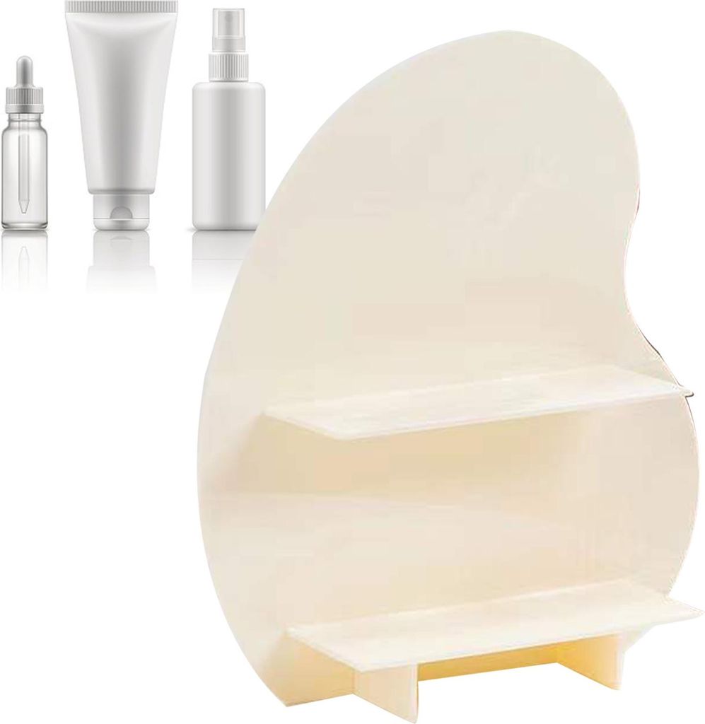 Cosmetic Storage Rack Makeup Regal Veranstalter für Bad Schlafzimmer Ankleidezimmer Schreibtisch Milky White S