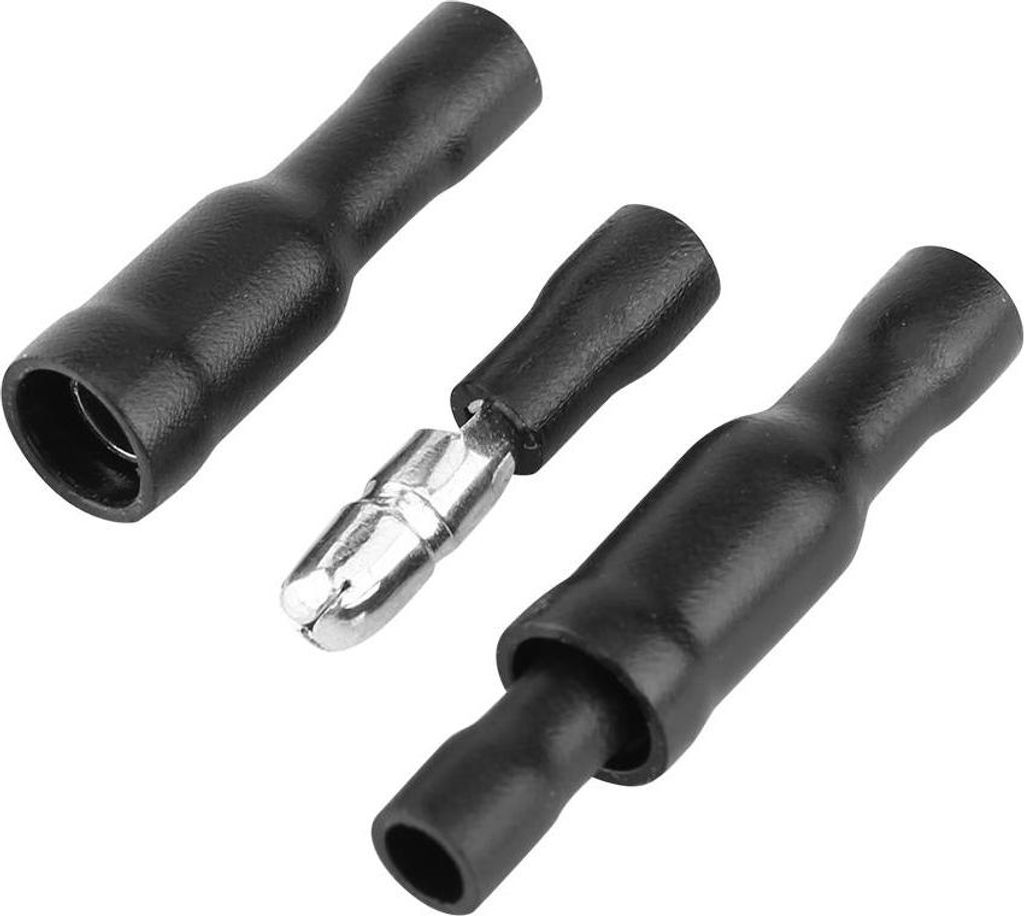 50 Stück Isolierte Stoßverbinder Set – Kupfer Crimp-Steckverbinder für Kabel 22-16 AWG (Schwarz)
