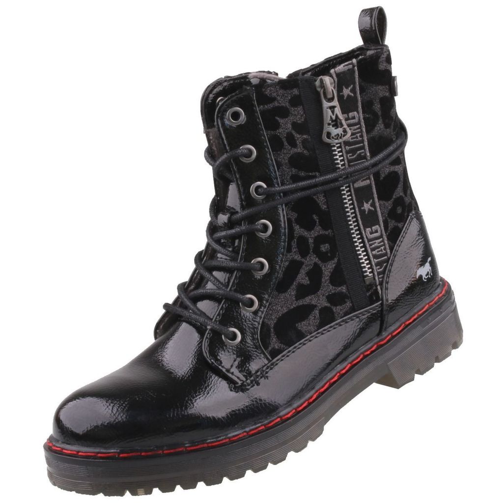 Mustang Damen Sportliche Stiefelette 1366501 Schwarz