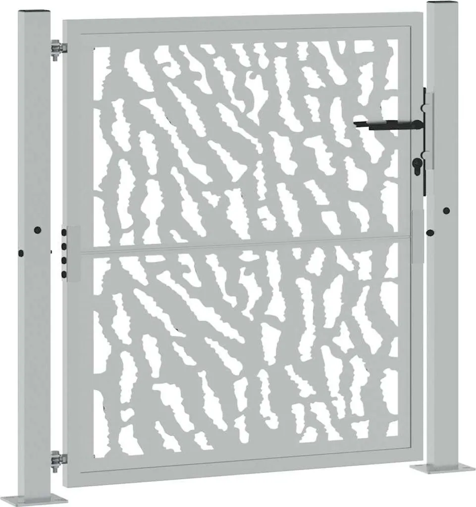 Portail de Jardin 100x100 cm en Acier Patiné Résistant et Design Trace