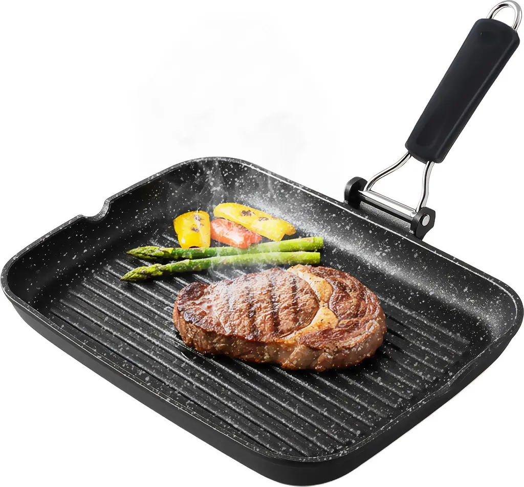 Bistecchiera Induzione Briebe GP1160 Titanio 34x24cm | Grill Antiaderente