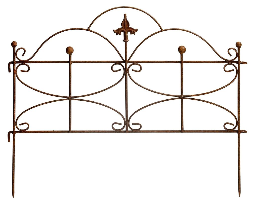 Beetzaun Zaunelement Gartenzaun Rankhilfe Stütze Pflanzen Schmetterling Eisen Rost Deko 62 cm hoch x 80 cm lang