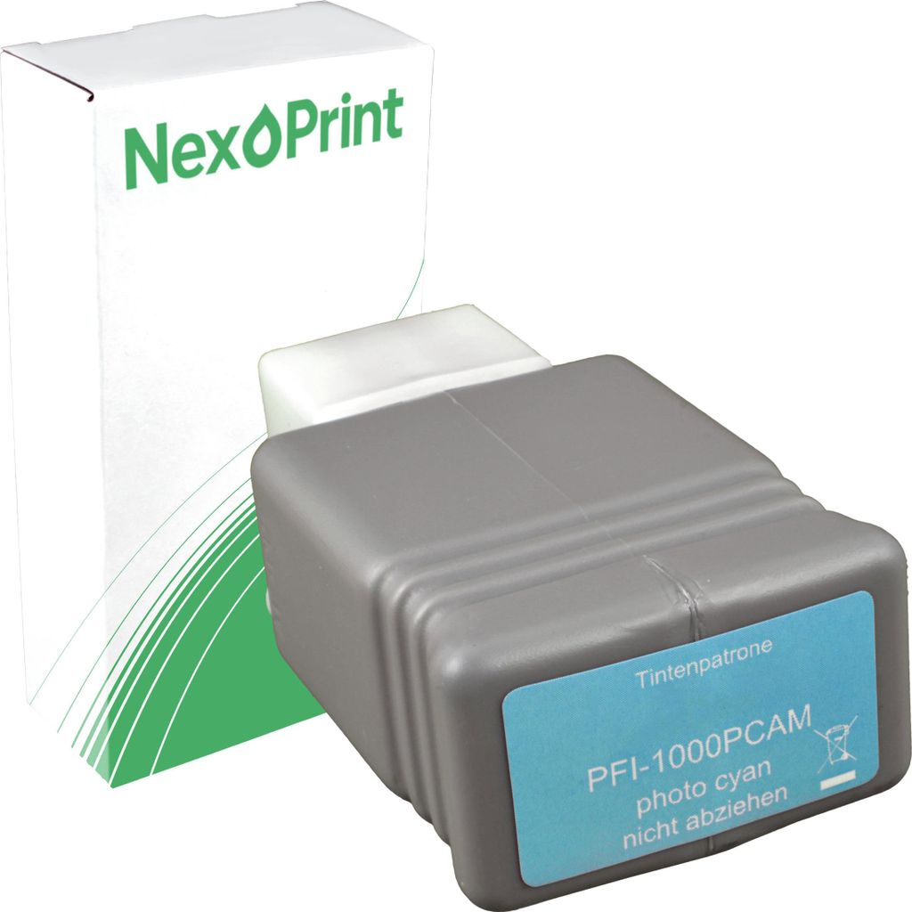 NexoPrint PFI-1000PC photo cyan Druckerpatronen kompatibel zu Canon imagePROGRAF Pro 1000 - Hohe Ergiebigkeit