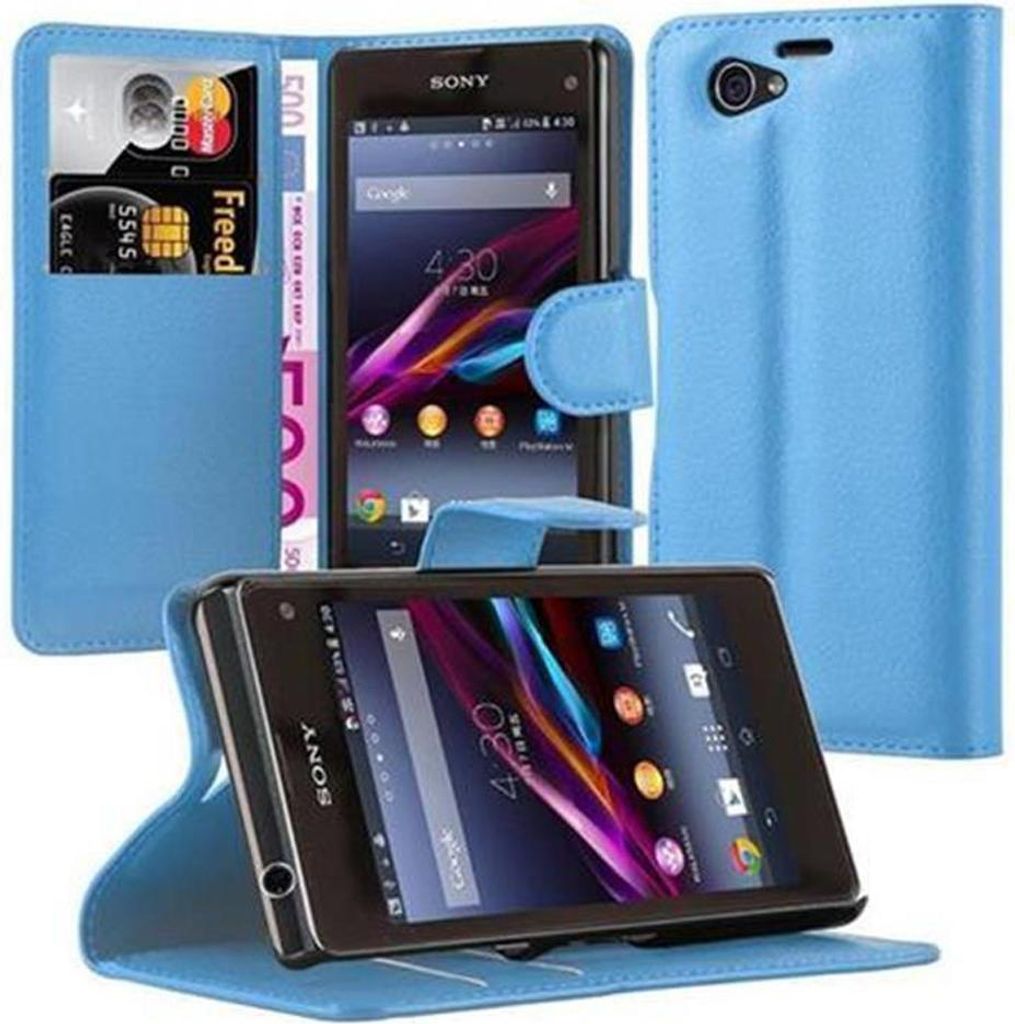 Cadorabo Hülle für Sony Xperia Z1 COMPACT Schutz Hülle in Blau Handyhülle Etui Case Cover Magnetverschluss