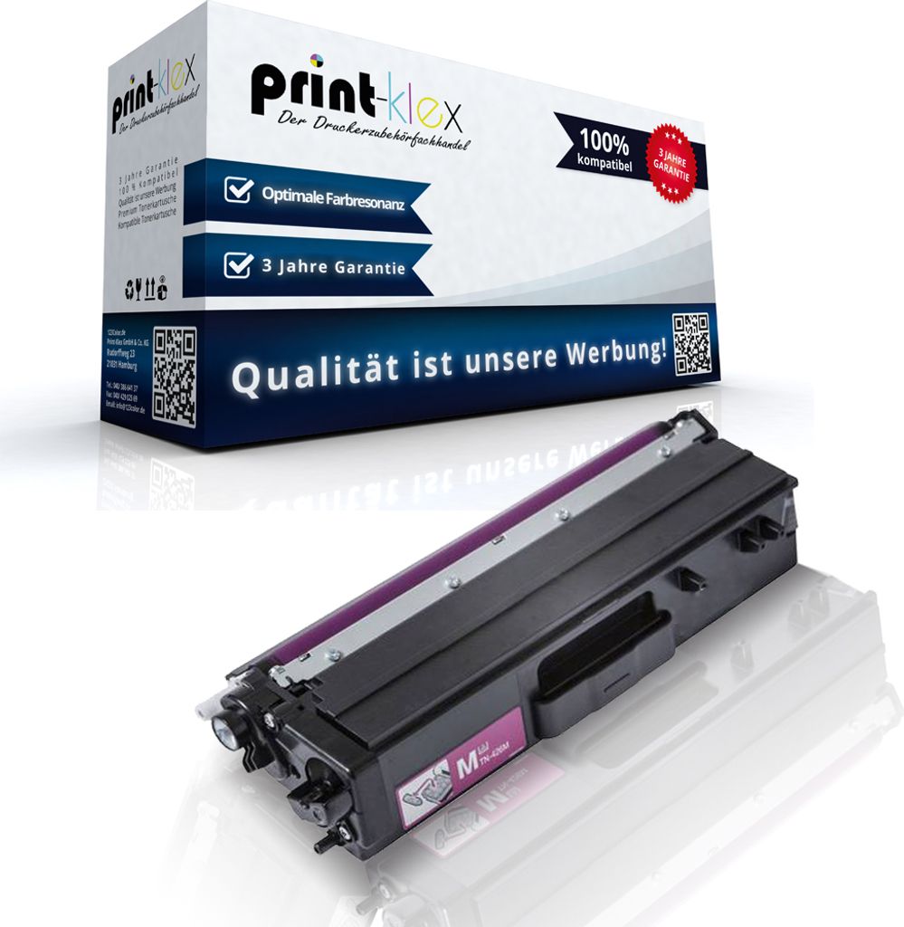 Print-Klex Kompatible Tonerkartusche kompatibel mit Bother MFC-L8690CDW MFC-L8900CDW TN 423M TN423M TN-423 M Rot Magenta - Color Plus Serie