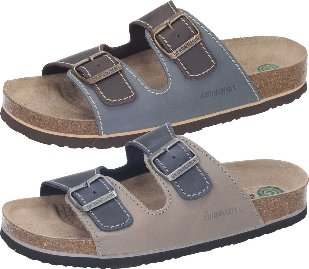 Dr. Brinkmann Leder Clogs Pantoletten Herren 600308, Größe:43 EU, Farbe:Blau