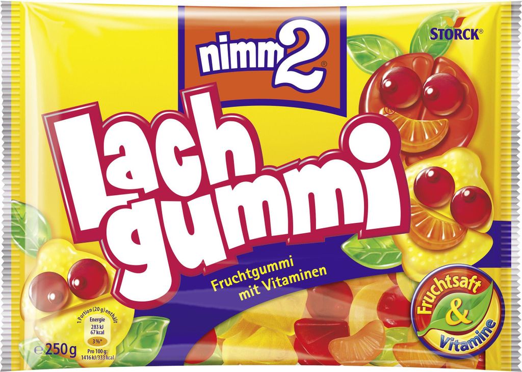 Storck nimm2 Lachgummi Fruchtgummi mit Vitaminen und Saft Produktbild