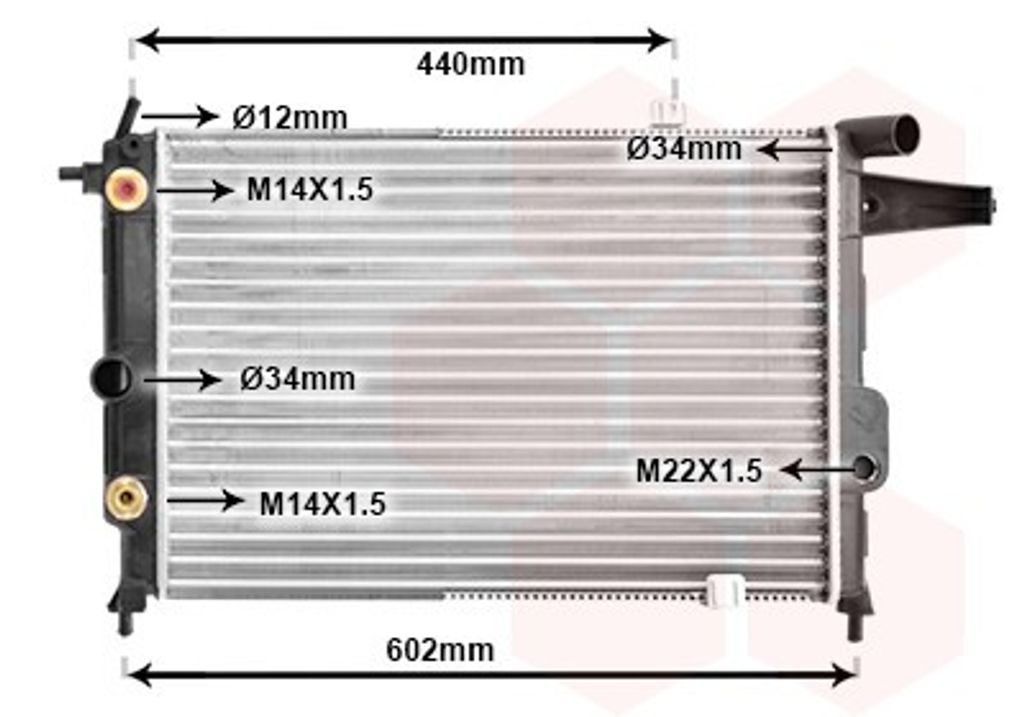 VAN WEZEL 37002120 Kühler Wasserkühler Motorkühler für OPEL Vectra A Limousine (J89) Vectra A CC (J89)