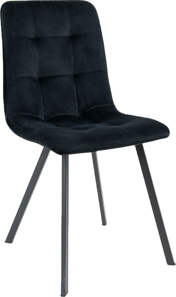 2er Set Kick Collection Esszimmerstühle Monz - Schwarz - Samtstoff und Metall - Erhältlich in vielen Farben
