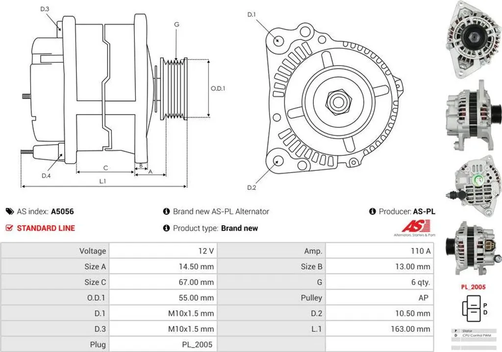 Alternateur de Courant 12V pour Mazda 3 - Composant Électrique Robuste