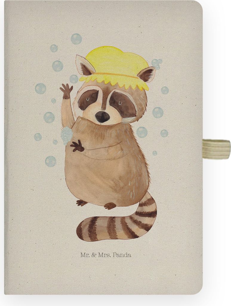 Mr. & Mrs. Panda notizbuch Waschbär - Transparent - Geschenk, Journal, Skizzenbuch, Tagträumen, a4, Plan, Kladde, Lustige Sprüche, Waschen, Seif...