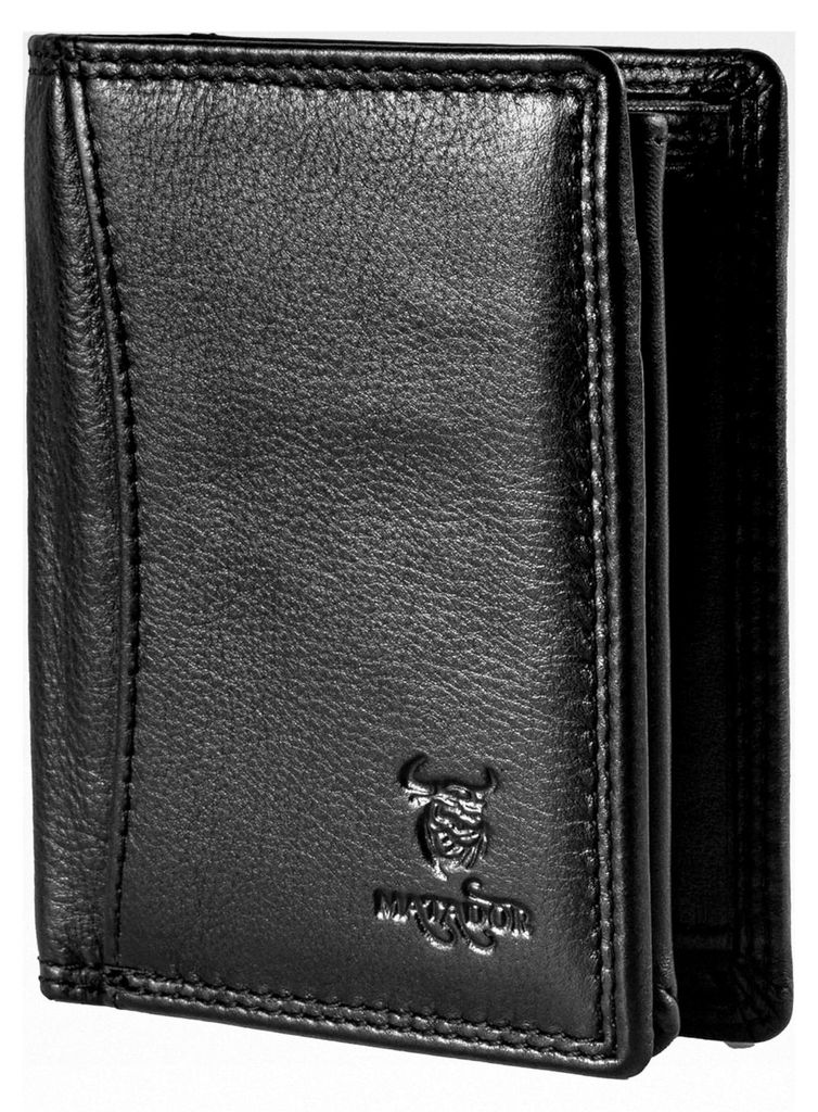 Kleine RFID Blocker Geldbörse für Herren aus Leder | Slim Wallet mit Münzfach | Portemonnaie in Geschenk-Box | Für Frauen und Männer | Nappa S...