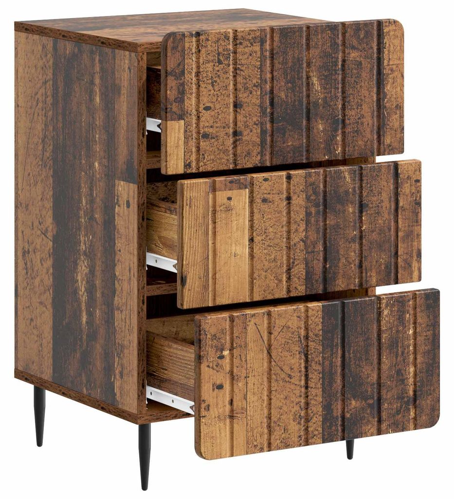 Möbel Nachttische & -schränke - Braun - CLORIS Nachttisch mit Schubladen Altholz 43x41x68 cm Holzwerkstoff,18.26 Kg - 671344