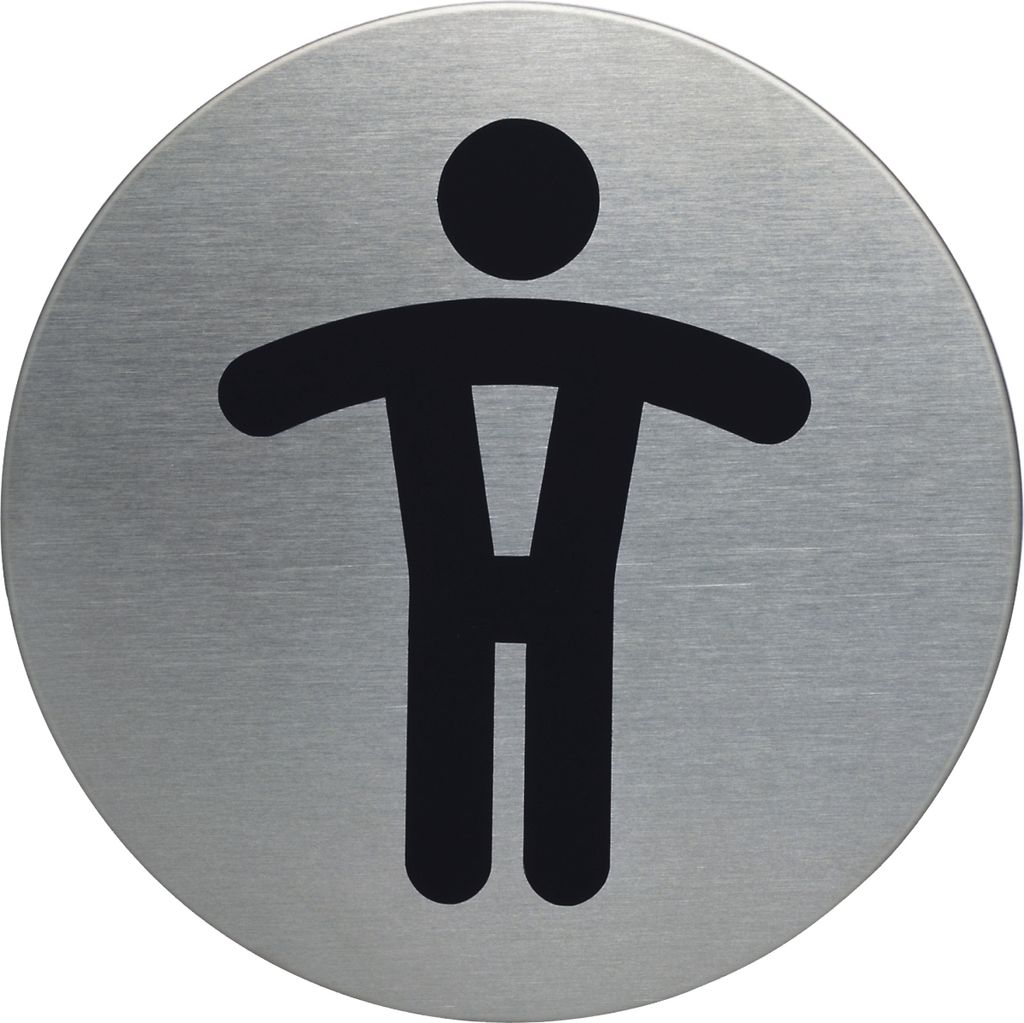 Langlebig - Hinweisschild Piktogramm 4905 Toilettenmänner rund 83mm | 5 Stück