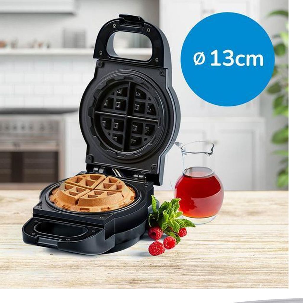 Power XL Waffle Star, 1 Waffel(n), Kreis, Schwarz, 13 cm, Produktbild 