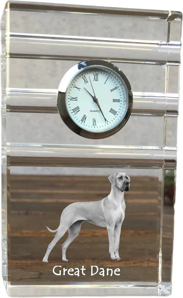 Art-Dog Orologio Scrivania Alano | Foto in Cristallo Personalizzata