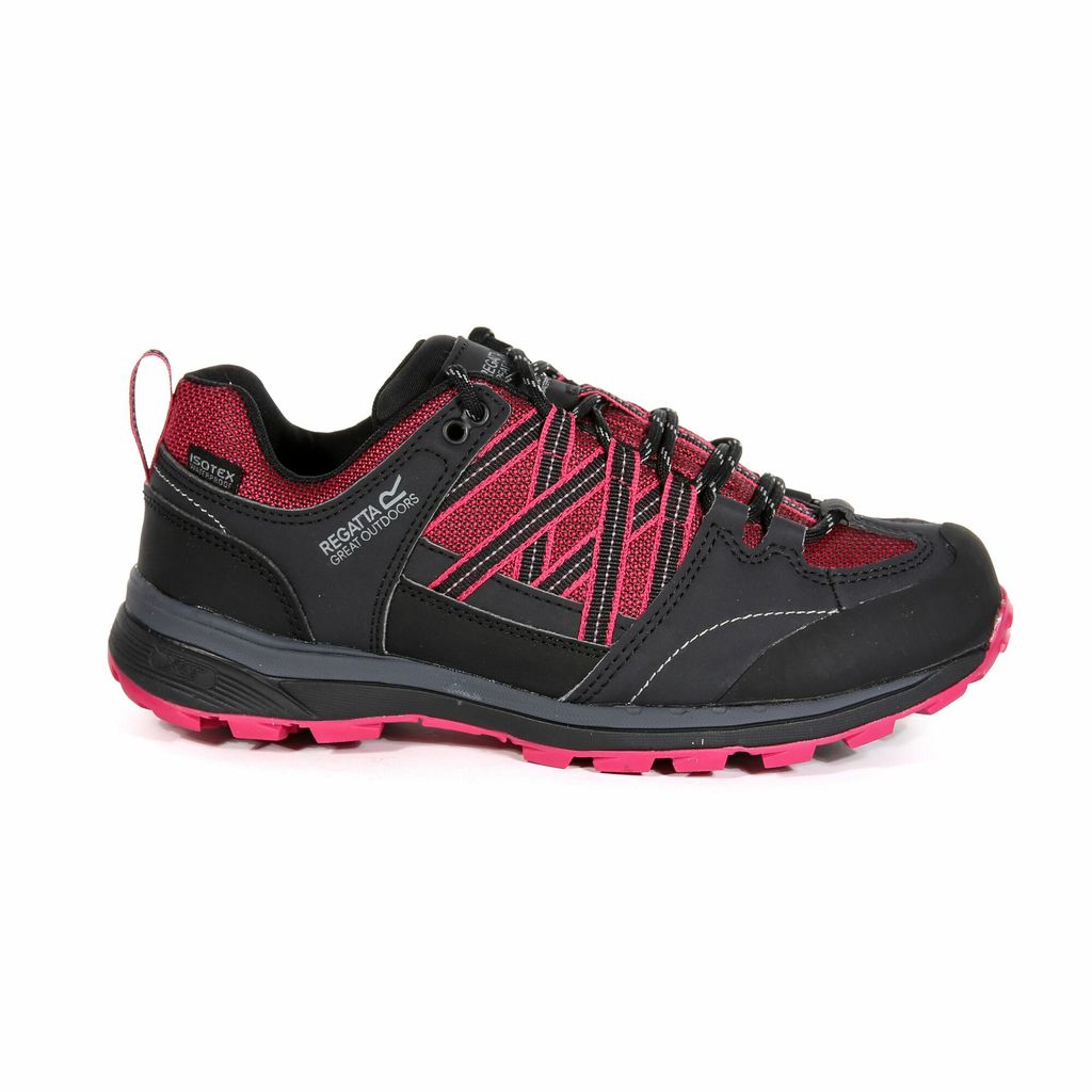 Regatta Frauen Samaris II Low Trekking-Stiefel wasserdicht schwarz und rosa 41