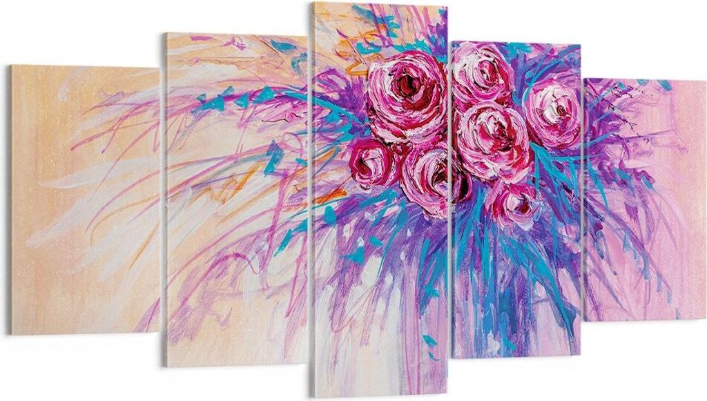 Bild auf Leinwand - Leinwandbild - 5 Teile - Blumenstrauß Produktbild 