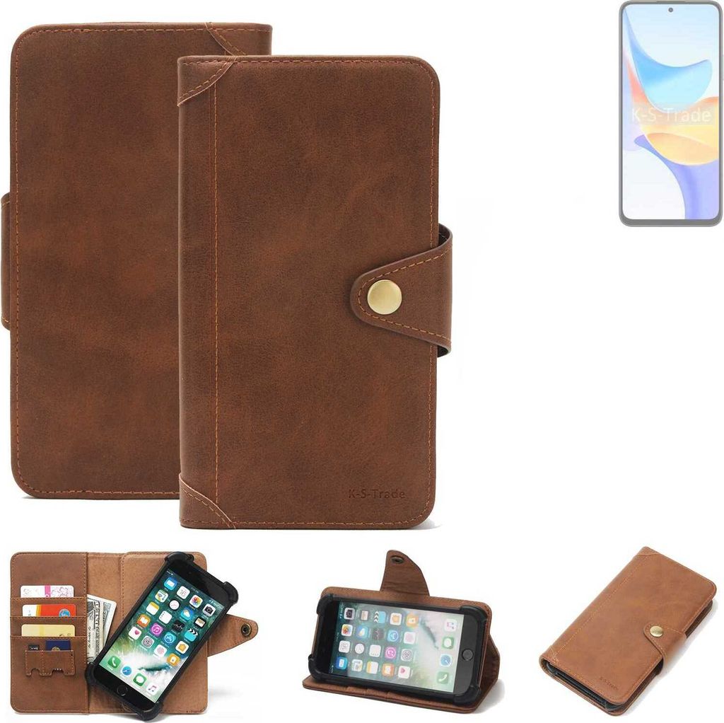 K-S-Trade Handyhülle kompatibel mit Honor Play 50m Schutz Hülle Walletcase Bookstyle Tasche Case Handytasche Wallet Flipcase Cover PolyurethanBra...