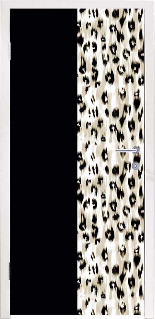 MuchoWow Türtapete Selbstklebende Türfolie Pantherdruck - Pelz - Tier 90x235 cm Türposter Türaufkleber Klebefolie Türklebefolie - XXL-Plakat...