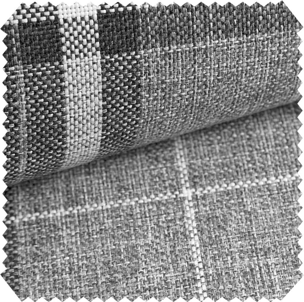 novely LONDON - Polsterstoff im British Style - Karierter Möbelstoff - Pflegeleichte Meterware 1lfm - Farbe: 03 Grau