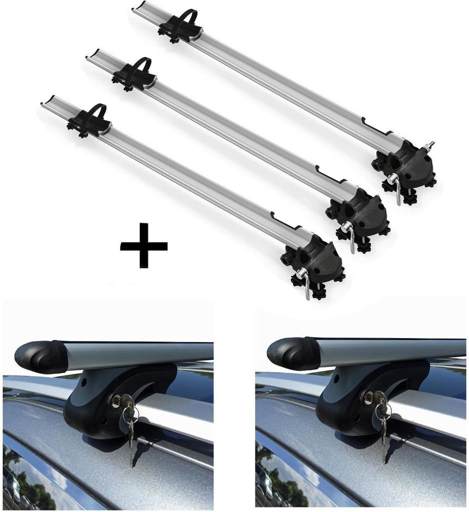 3x Fahrradträger Bike Pro + Relingträger VDP L120 kompatibel mit für Mercedes E-Klasse T-Modell S210 96-'03