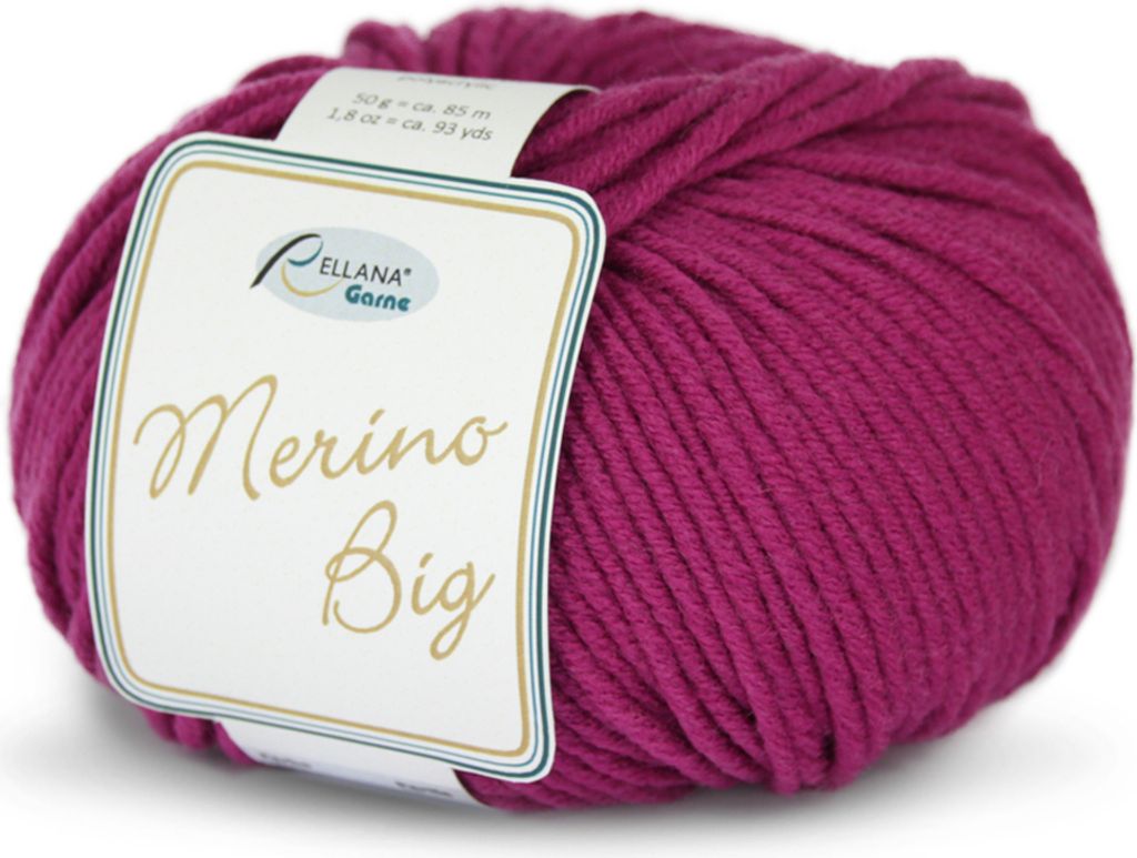 Rellana Merino Big, 60% Schurwolle (Merino), 40% Polyacryl, 50 gr. fuchsia 17