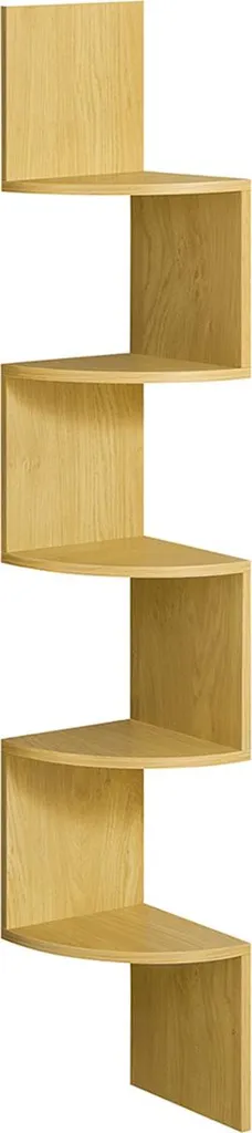 Étagère murale bois de chêne 5 niveaux haute résistance, format slim - 2