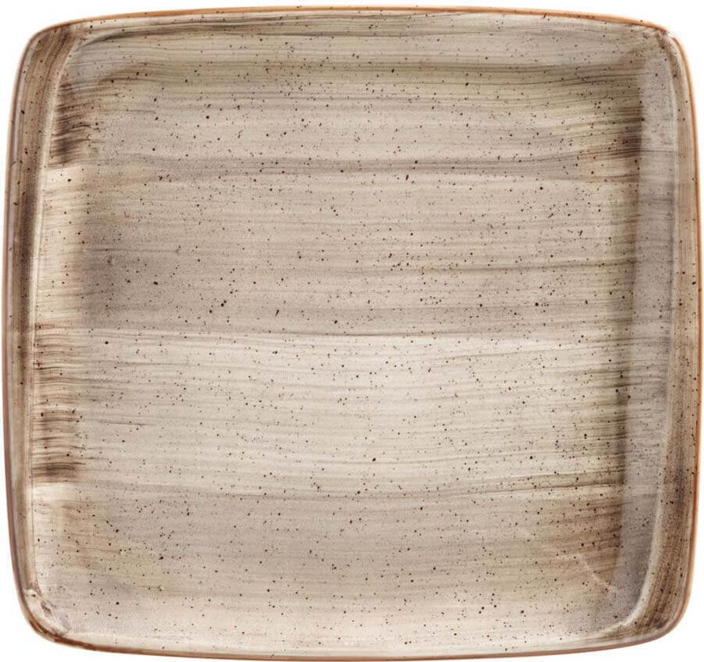 2x Bonna Aura Terrain Moove Platte rechteckig 32x30cm 2,5cm hoch Beige Hellbraun Porzellan ATRMOV41KR Servier Speiseteller Geschirr
