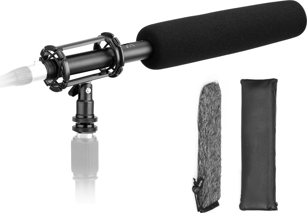 BOYA BY-BM6060L XLR-Mikrofon, Kondensatormikrofon mit Nierencharakteristik, unterstuetzt 48 V Phantomspeisung mit stossfester Halterung und Windsch...