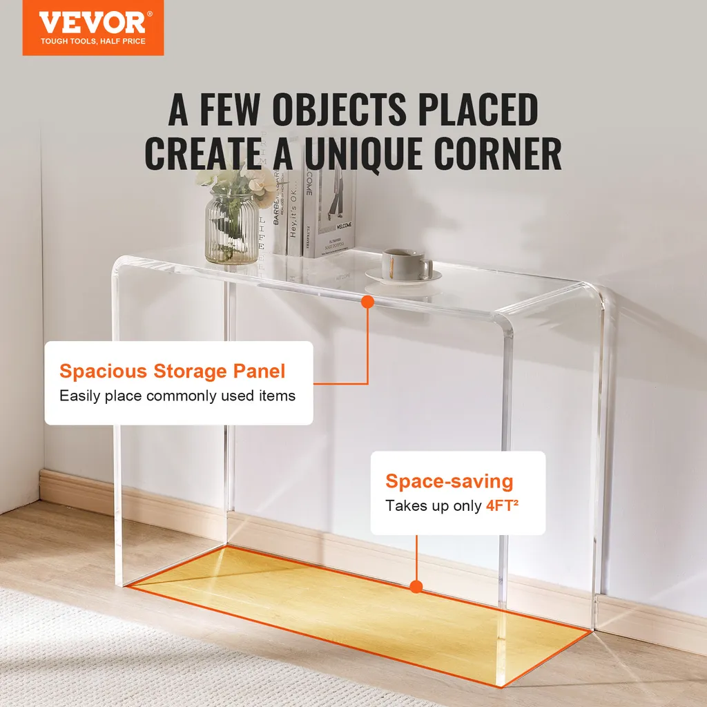 Table d'appoint gain de place en acrylique - Solution salon encombré