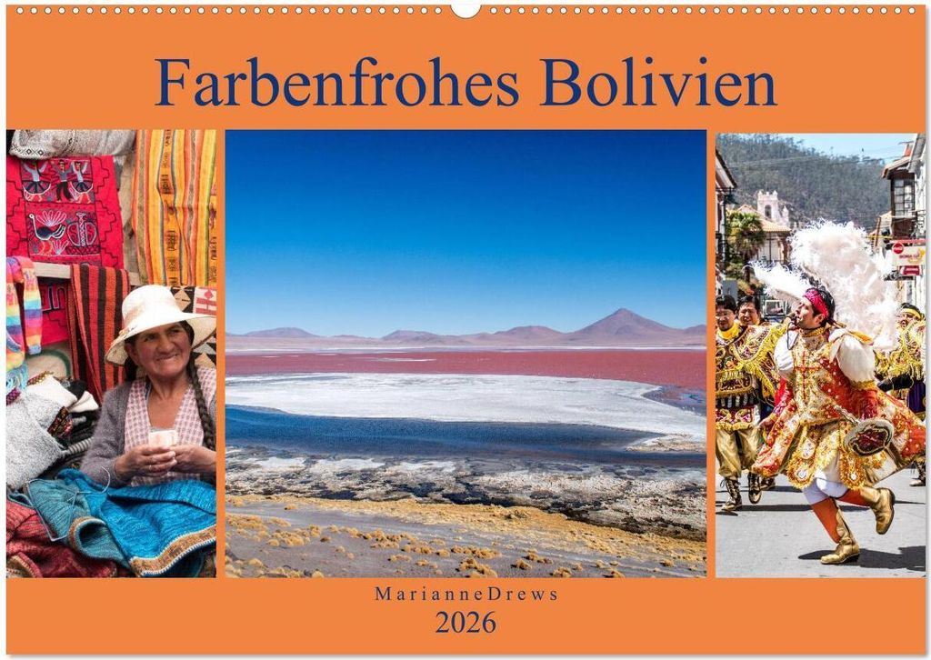 Farbenfrohes Bolivien (Wandkalender 2026 DIN A2 quer), CALVENDO Monatskalender