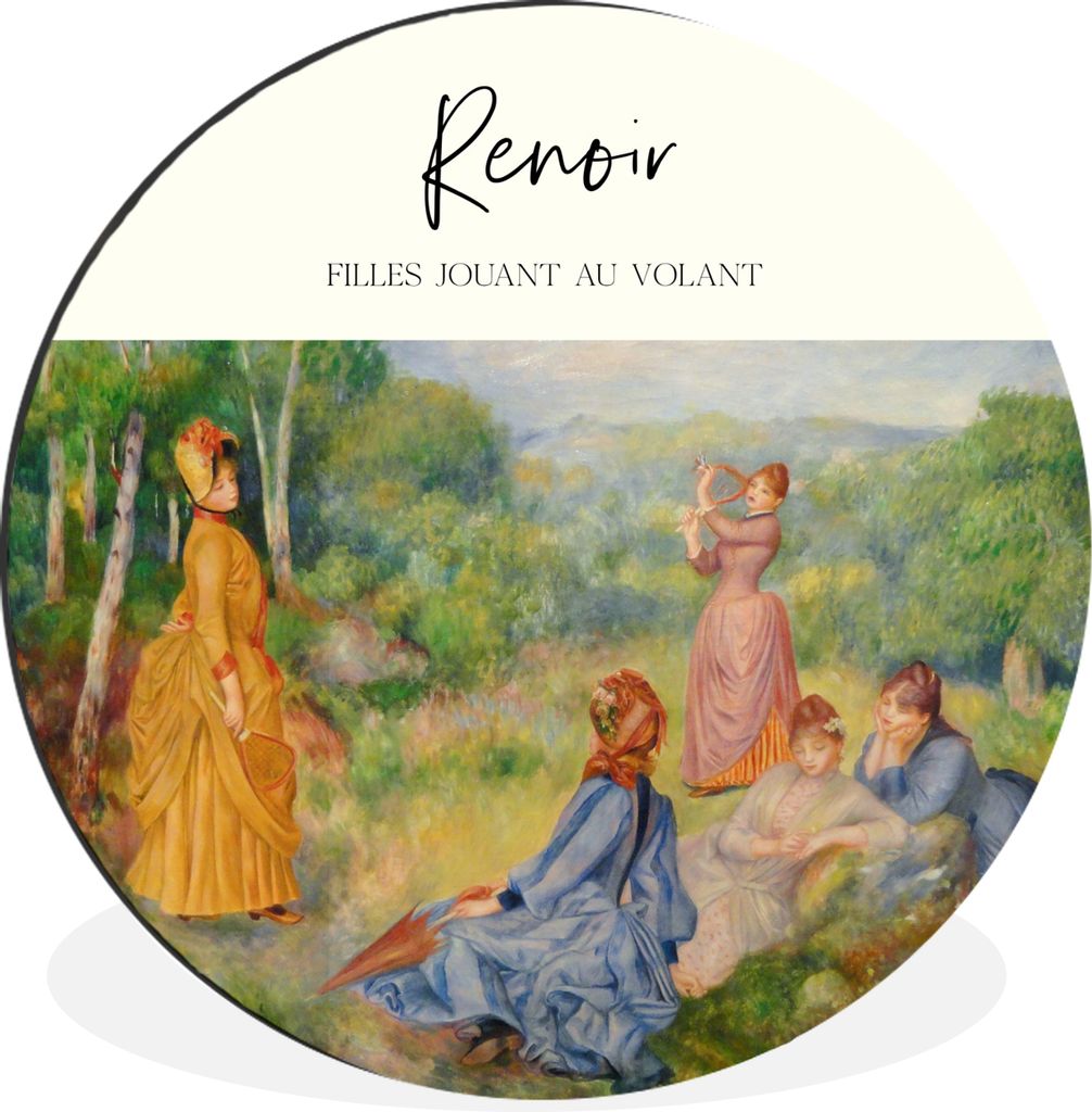 MuchoWow Aluminium Wandkreis Kunst - Renoir - Filles jouant au volant Ø 60 cm Wanddeko Modern Wohnzimmer - Wand Kreis - Wandbild - Schlafzimmer ...
