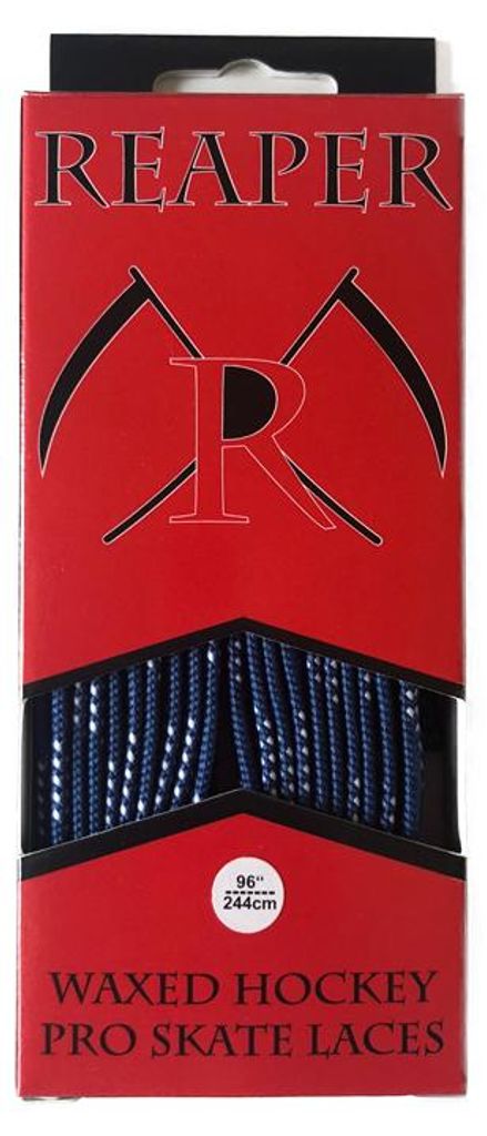 REAPER HOCKEY Senkel PRO gewachst für Schlittschuhe EISHOCKEY INLINEHOCKEY SKATERHOCKEY Größe: 108" (274cm) Farbe: Blau