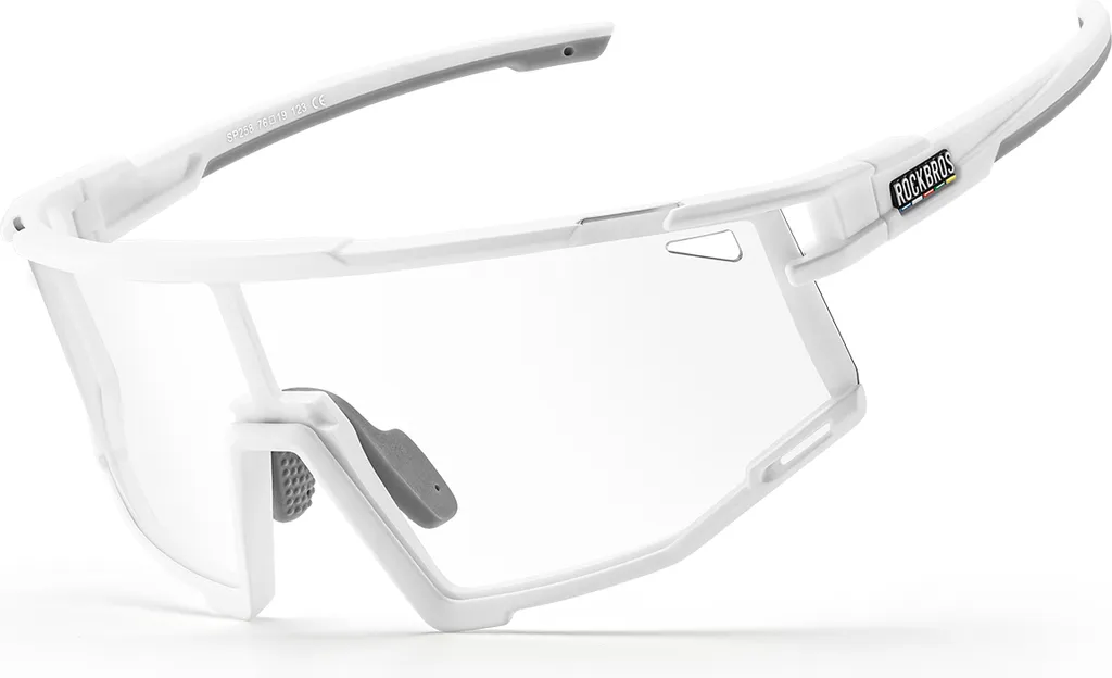 ROCKBROS Occhiali Ciclismo Road-to-Sky Bianco Fotocromatici UV400