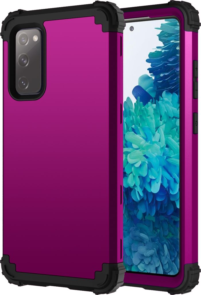 Galaxy S20 FE Hülle, 3 in 1 Hybrid PC TPU Stossfest Robust Schutzhülle für Samsung Galaxy S20 FE 5G Lila