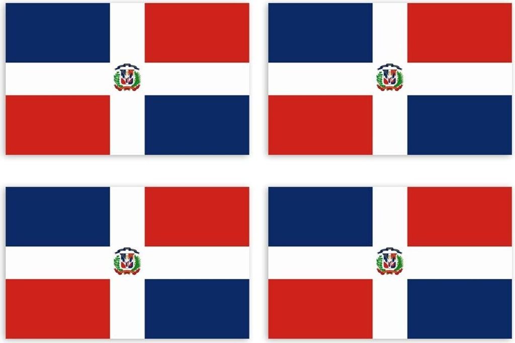 Kiwistar Aufkleber 4-er Set 4,5 x 2,8 cm Dominikanische Republik - Land Staat Autoaufkleber Flagge Länder Wappen Fahne Sticker Kennzeichen - Auto ...