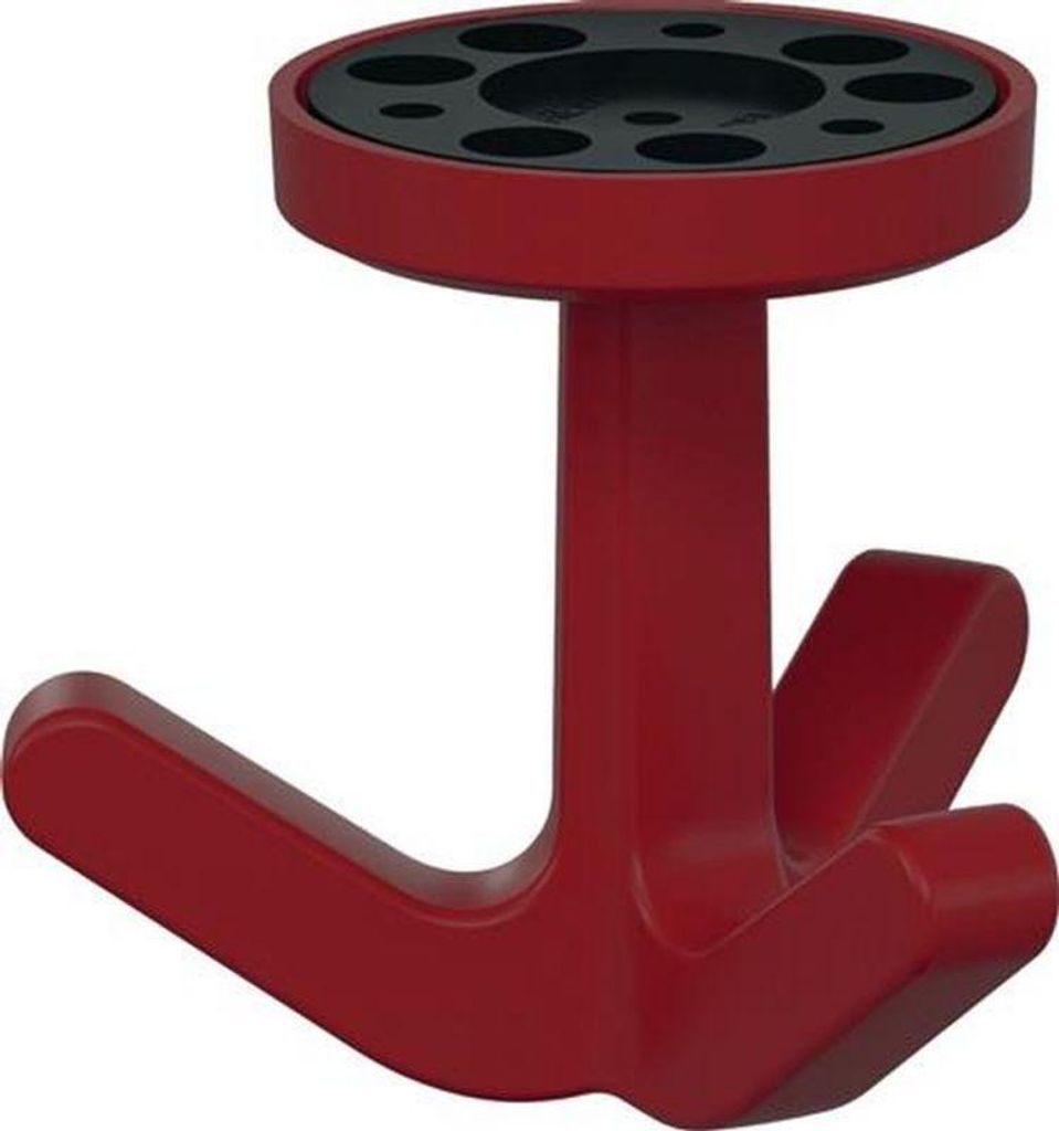 Dreifachhaken Ser.477 matt,elastisch 33 rubinrot H.69mm D.51mm HEWI