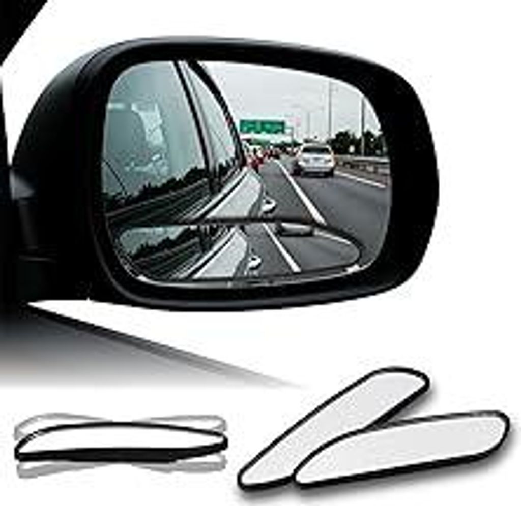 2 Stück Toter Winkel Spiegel Auto, 14 cm/5,5 Zoll Breiter Konvexer Blind Spot Spiegels, Einstellbar Blind Spot Auto Spiegel Verkehrsspiegel, Selbs...